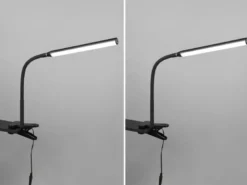 2er SET LED Klemmlampen Schwarz dimmbar & 3 Lichtfarben, Höhe 38-69cm