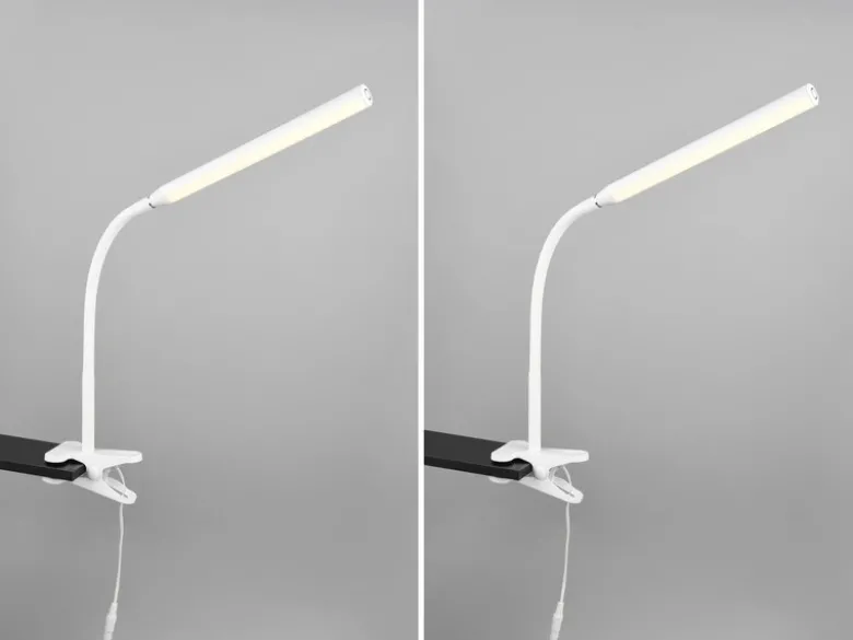 2er SET LED Klemmlampen Weiß dimmbar & 3 Lichtfarben, Höhe 38-69cm