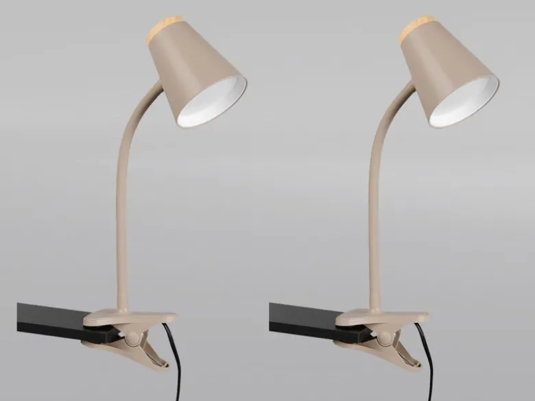 2er SET LED Klemmleuchten Beige flexibel biegsam, Höhe 33cm