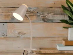 2er SET LED Klemmleuchten Beige flexibel biegsam, Höhe 33cm