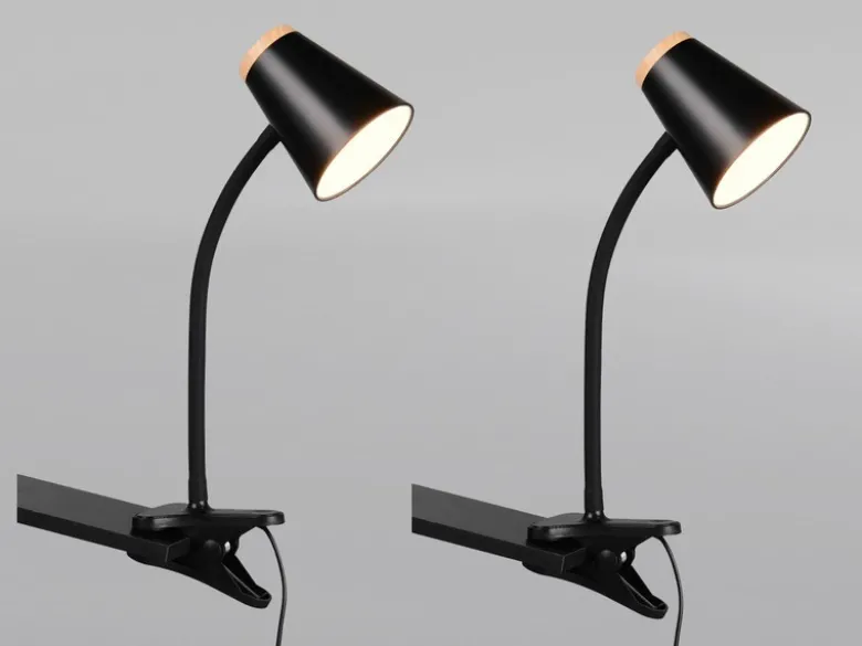 2er SET LED Klemmleuchten Schwarz flexibel biegsam, Höhe 33cm