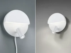 2er SET LED Leselampen Weiß mit Schalter & Stecker, Ø 16cm