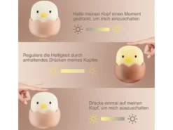2er Set LED Nachtlichter, per USB aufladbar, dimmbar, 7 Lichtfarben - Höhe 12cm
