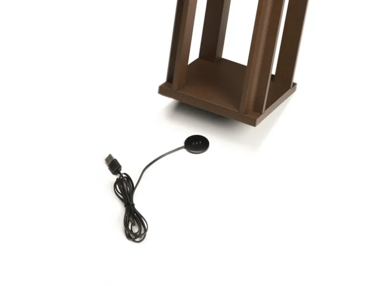 2er Set LED Outdoor Laternen per USB aufladbar für Boden & Tisch, Rost Höhe 42cm