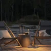 2er Set LED Outdoor Laternen USB aufladbar für Boden & Tisch, Schwarz Höhe 39cm