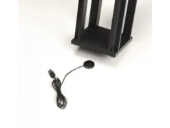 2er Set LED Outdoor Laternen USB aufladbar für Boden & Tisch, Schwarz Höhe 42cm