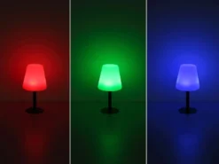 2er Set LED Outdoor Solar Tischleuchten mit RGB Farbwechsel, Höhe 30cm
