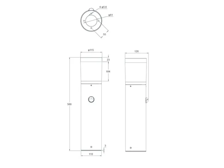 2er Set LED Pollerleuchten mit Bewegungsmelder zur Reihenschaltung, Höhe 50cm
