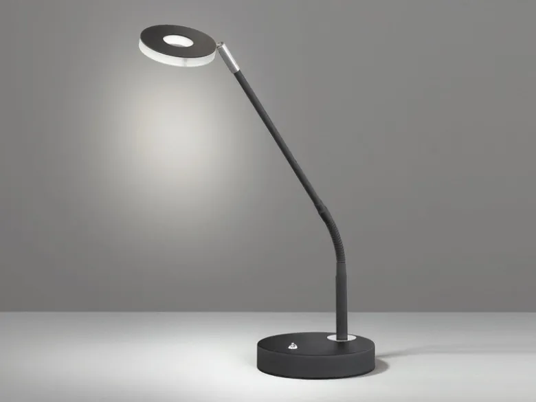 2er SET LED Schreibtischlampen Schwarz mit Dimmer, Höhe 60cm