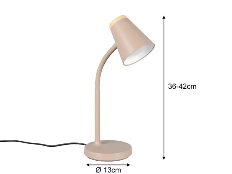 2er SET LED Schreibtischlampen Beige flexibel biegsam, Höhe 36cm
