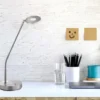 2er SET LED Schreibtischlampen Silber mit Dimmer, Höhe 60cm