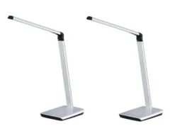 2er SET LED Schreibtischlampen Silber dimmbar & Tageslicht, Höhe 79cm