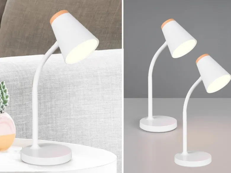 2er SET LED Schreibtischlampen Weiß flexibel biegsam, Höhe 36cm