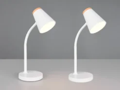 2er SET LED Schreibtischlampen Weiß flexibel biegsam, Höhe 36cm