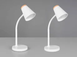 2er SET LED Schreibtischlampen Weiß flexibel biegsam, Höhe 36cm