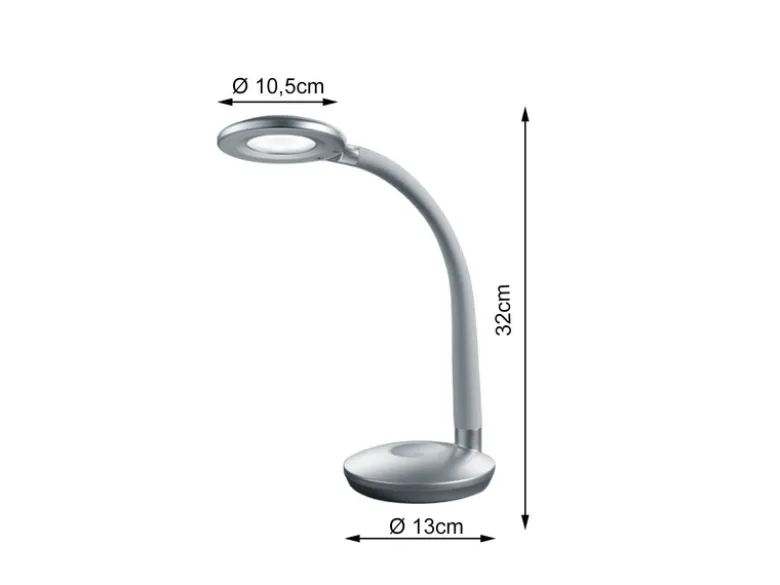 2er SET LED Schreibtischlampen Silber, Flexgelenk & Sensordimmer, Höhe 32cm