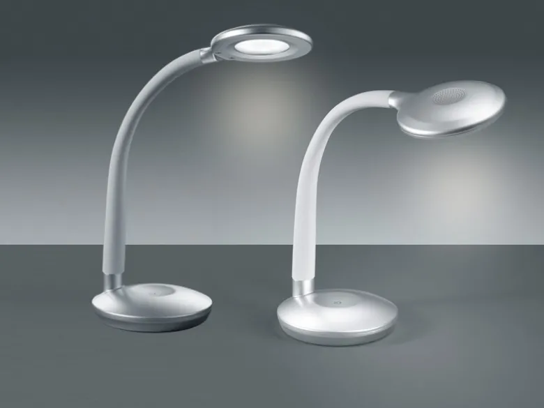 2er SET LED Schreibtischlampen Silber, Flexgelenk & Sensordimmer, Höhe 32cm