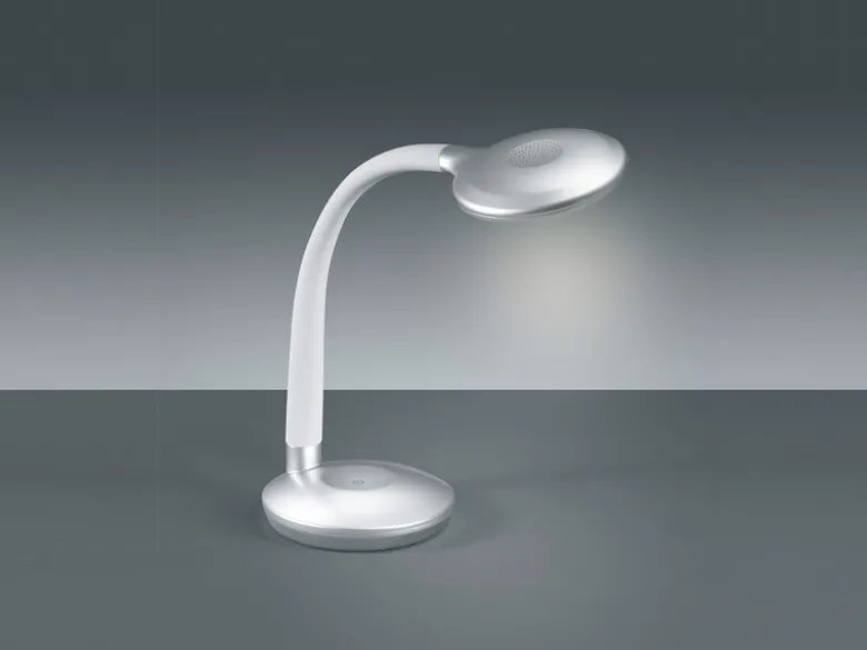 2er SET LED Schreibtischlampen Silber, Flexgelenk & Sensordimmer, Höhe 32cm