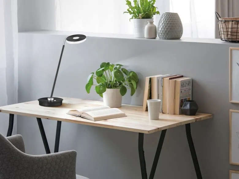 2er Set LED Schreibtischlampen Schwarz dimmbar, Höhe 46cm