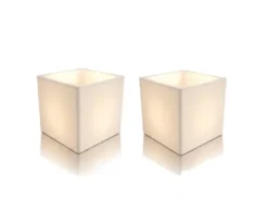 2er Set LED Solar Blumentopf mit RGBW Farbwechsel & Fernbedienung, 35x35cm