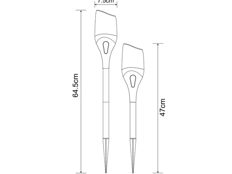 2er Set LED Solarfackeln mit Flammeneffekt, Höhe verlängerbar bis 64,5cm