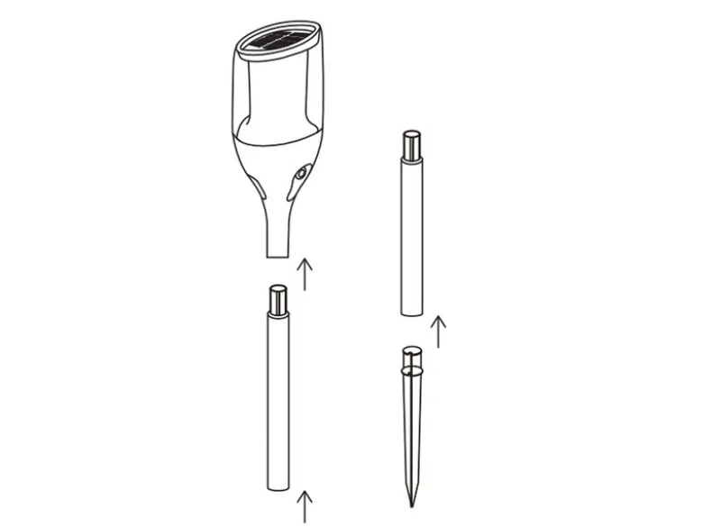 2er Set LED Solarfackeln mit Flammeneffekt, Höhe verlängerbar bis 64,5cm