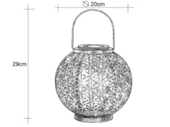 2er Set LED Solarlaternen Kugel mit Dekorstanzungen Silber Antik & Gold, Ø20cm