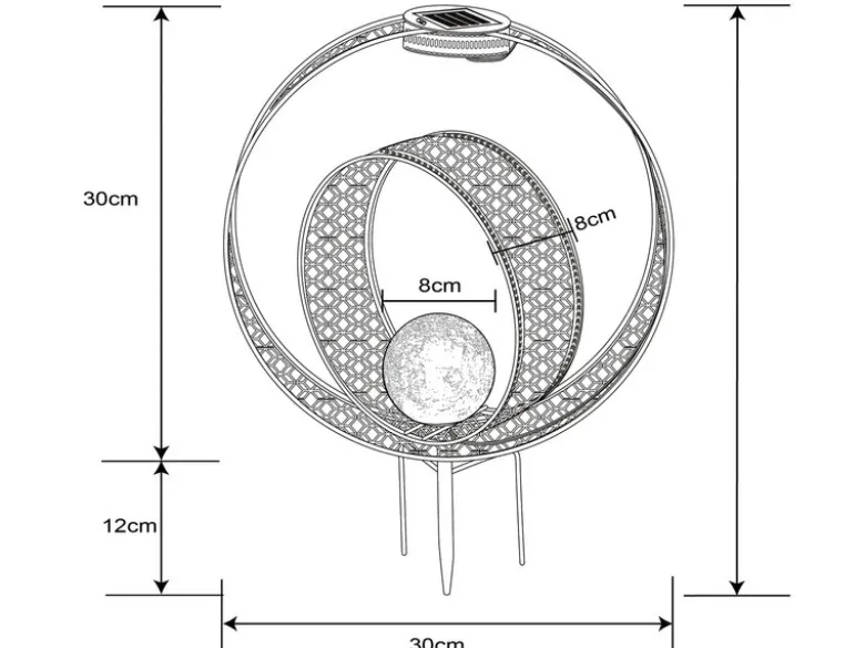 2er Set LED Solarleuchten Dekorstanzungen in Rostoptik & Crackleglas, Höhe 42cm