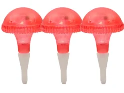 3-er Set LED Solarleuchten, Rot mit Erdspieß Höhe 27,5 cm