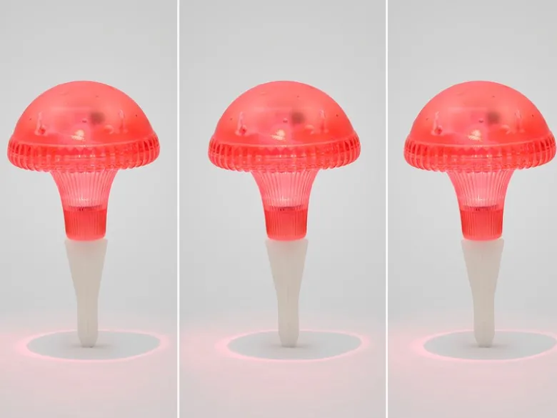 3-er Set LED Solarleuchten, Rot mit Erdspieß Höhe 27,5 cm