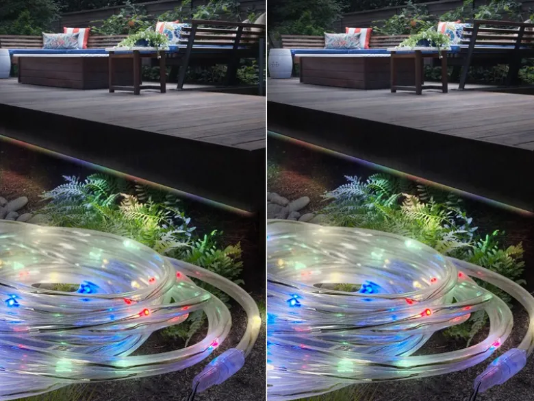 2er Set LED Solar Lichtschlauch für Außen mit RGB Beleuchtung, Länge 4,9 Meter