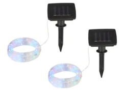 2er Set LED Solar Lichtschlauch für Außen mit RGB Beleuchtung, Länge 4,9 Meter