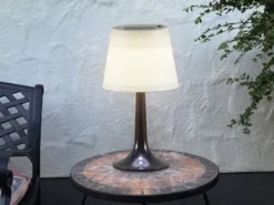 2er Set LED Solar Outdoor Tischleuchten Schwarz, Höhe 36cm
