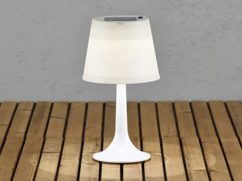 2er Set LED Solar Outdoor Tischleuchten Weiß, Höhe 36cm
