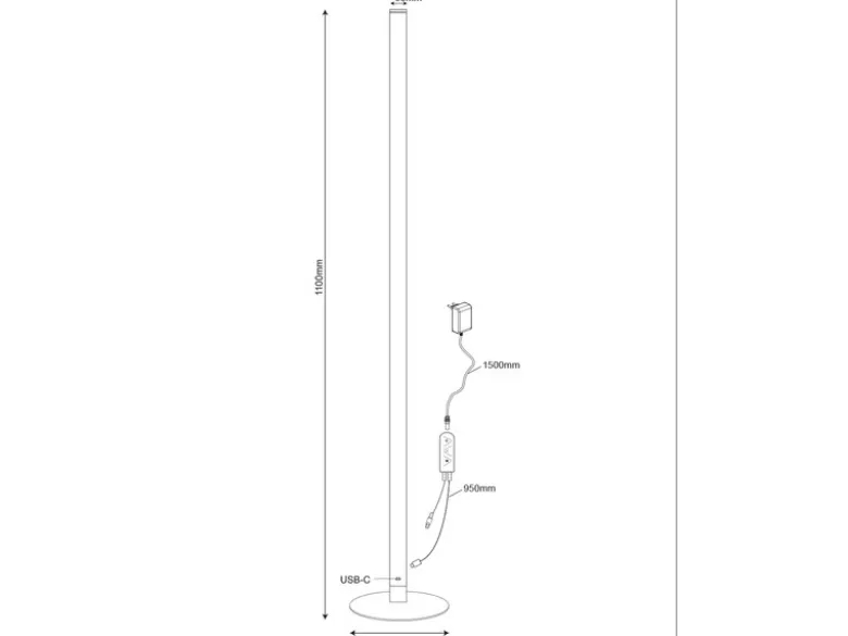 2er Set LED Stehleuchten mit Fernbedienung, RGB & Sound Control - H 115cm
