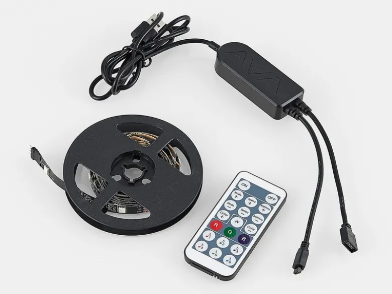2er Set LED Streifen mit Fernbedienung, RGB & Sound Control - 120cm