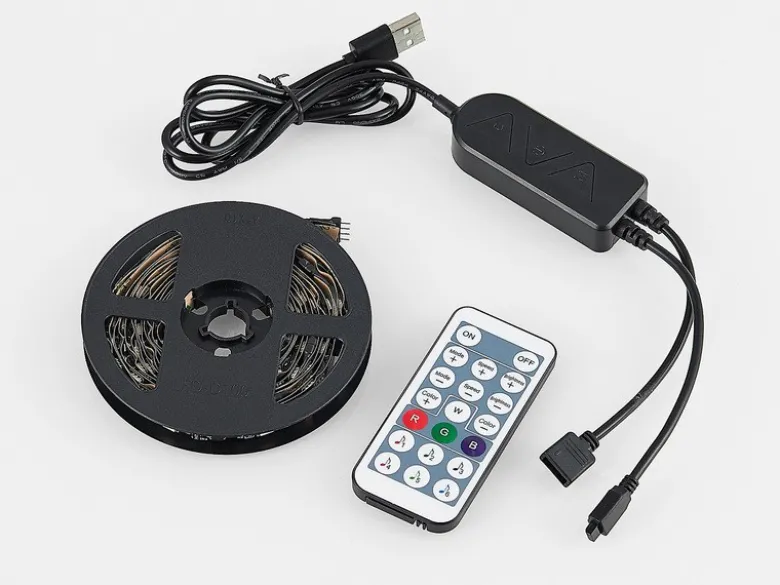 2er Set LED Streifen mit Fernbedienung, RGB & Sound Control - 300cm