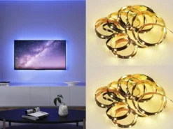 2er Set LED Streifen mit Fernbedienung, RGB & Sound Control - 300cm