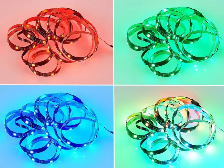 2er Set LED Streifen mit Fernbedienung, RGB & Sound Control - 300cm