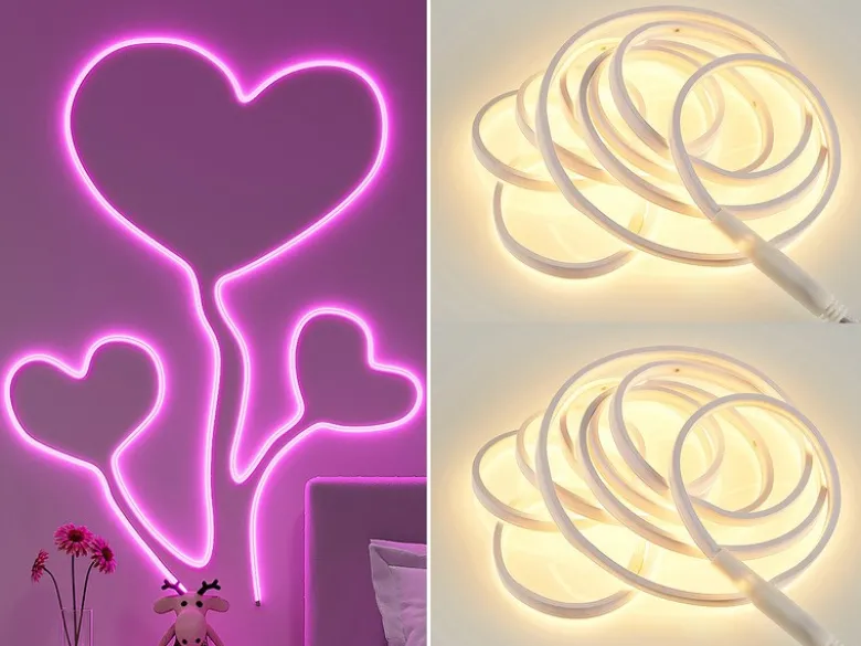 2er Set LED Streifen mit Fernbedienung, RGB Farbwechsler & Dimmer - 3 Meter