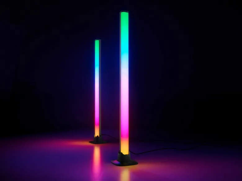 2er Set LED Tischleuchten BOY mit Fernbedienung, RGB & Sound Control - H 55cm