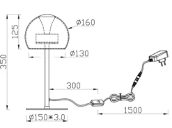 2er Set LED Tischleuchten dimmbar & Lichtfarbe einstellbar, Höhe 35cm