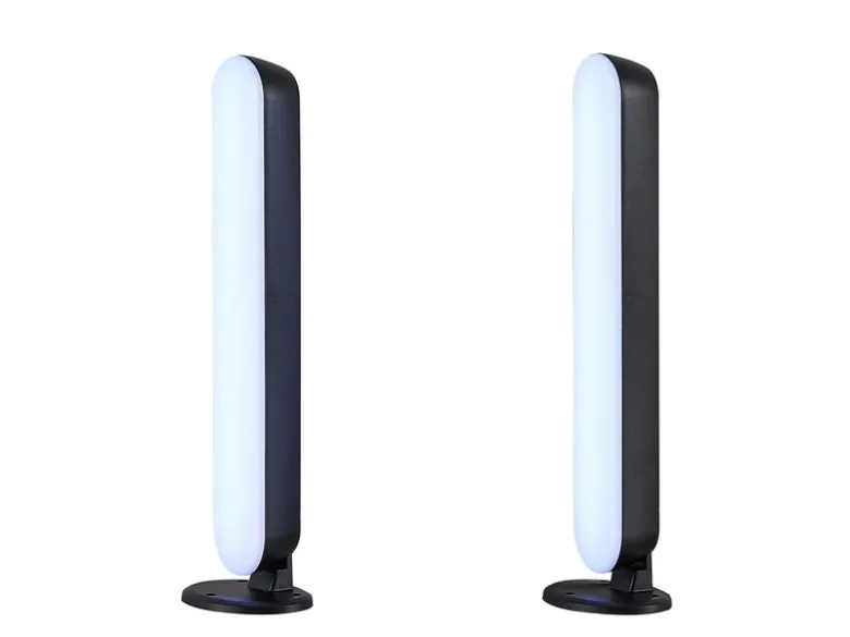 2er Set LED Tischleuchten GAME mit Fernbedienung, RGB & Sound Control - H 28cm