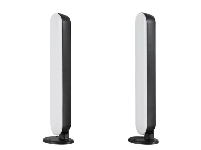 2er Set LED Tischleuchten GAME mit Fernbedienung, RGB & Sound Control - H 28cm