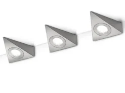 3er SET LED Unterbauleuchten ECCO dreieckig mit Schalter, Breite je 12,4cm