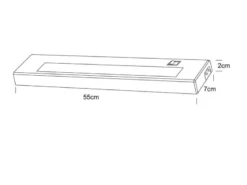 2er SET LED Unterbauleuchten flach mit 230V Direktanschluss, Länge 55cm