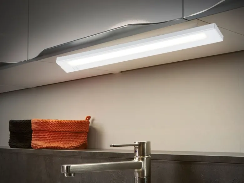 2er SET LED Unterbauleuchten flach mit 230V Direktanschluss, Länge 55cm