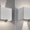 2er SET LED Updown Wandlampen Silber für Innen & Außen - 10cm breit