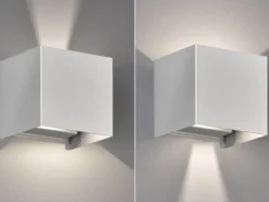 2er SET LED Updown Wandlampen Silber für Innen & Außen - 10cm breit