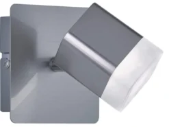 2er SET LED Wand- & Deckenstrahler Silber matt, Breite 10cm